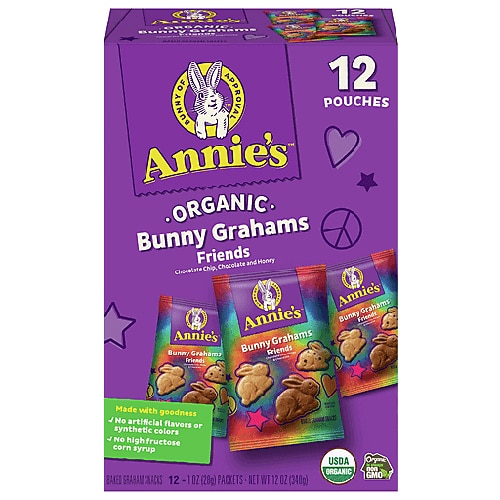 Annie's Homegrown Organic Friends Bunny Grahams Chocolate Chip Chocolate & Honey