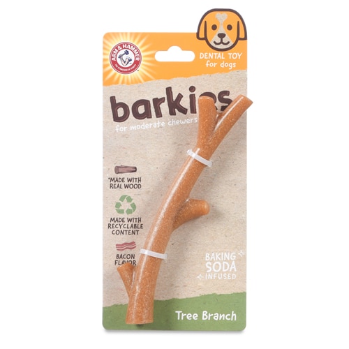 Arm & Hammer Barkies Tree Branch Eco-Friendly Dog Chew Toy Bacon