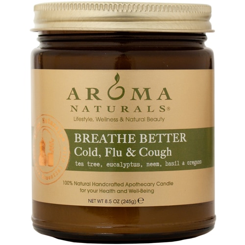 Aroma Naturals Apothecary Jar Candle Breathe Better Cold Flu & Cough