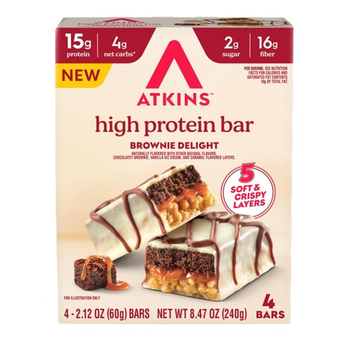 Atkins High Protein Layered Bar Brownie Delight