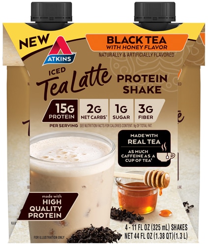 Atkins Iced Tea Latte Protein Shake Black Tea with Honey