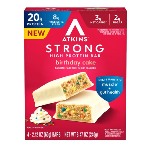 Atkins Strong High Protein Bar Birthday Cake