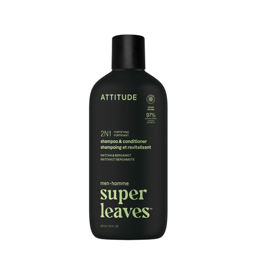Attitude Men's Super Leaves 2-in-1 Shampoo & Conditioner Fortifying Matcha & Bergamot