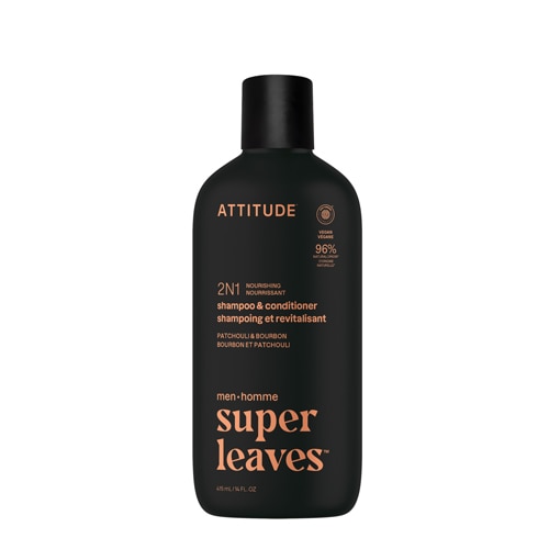 Attitude Men's Super Leaves 2-in-1 Shampoo & Conditioner Nourishing Patchouli & Bourbon
