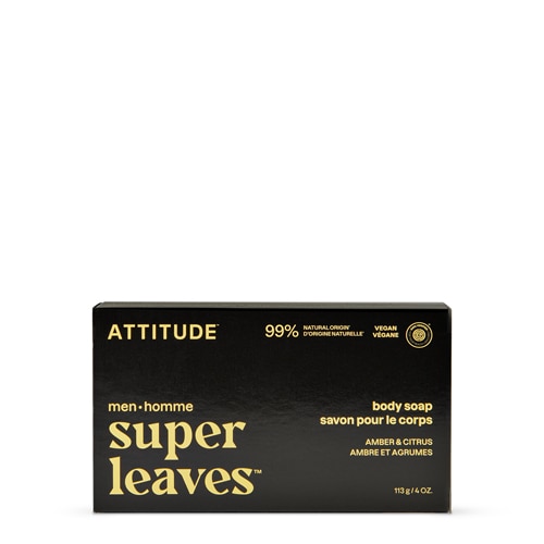 Attitude Super Leaves Men Body Bar Soap Amber & Citrus