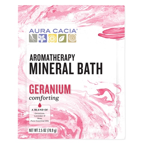 Aura Cacia Aromatherapy Mineral Bath Comforting Geranium