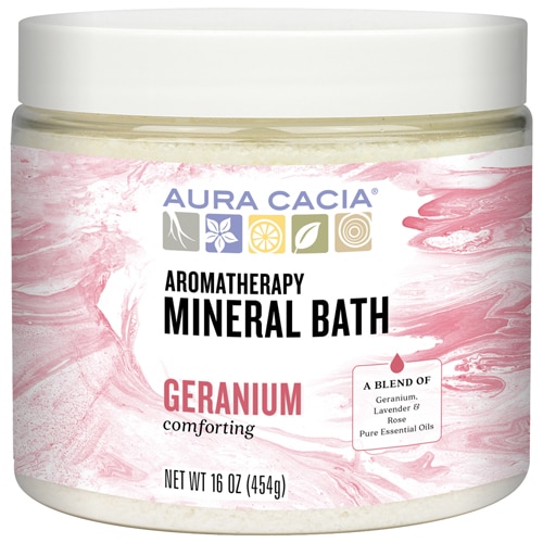 Aura Cacia Aromatherapy Mineral Bath Comforting Geranium