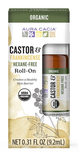 Aura Cacia Essential Oil Blend Roll-On - Castor Oil & Frankincense