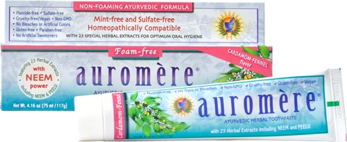 Auromere Ayurvedic Herbal Toothpaste Non Foaming Cardamom-Fennel