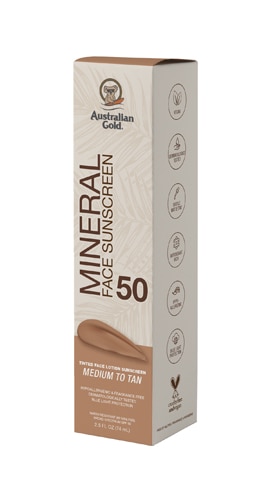 Australian Gold Mineral Tinted Face Lotion Sunscreen SPF 50 - Medium to Tan