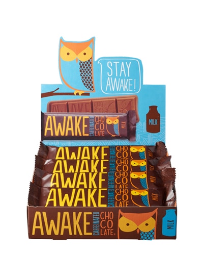 Awake Gluten Free Caffeinated Chocolate Bars Milk Chocolate