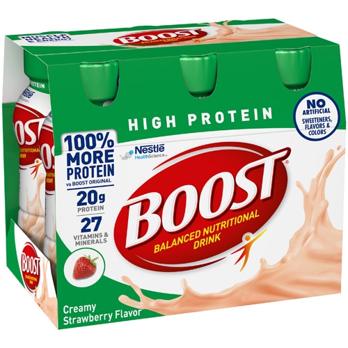 BOOST 20g High Protein Nutritional Drink Shakes Creamy Strawberry