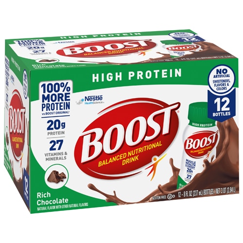 BOOST 20g High Protein Nutritional Drink Shakes Rich Chocolate