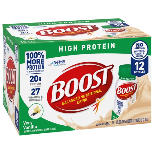 BOOST 20g High Protein Nutritional Drink Shakes Very Vanilla