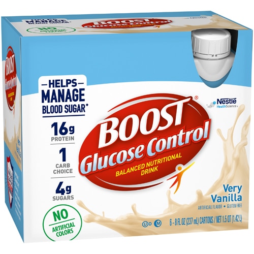 BOOST Glucose Control Nutritional Drink Protein Shakes Very Vanilla