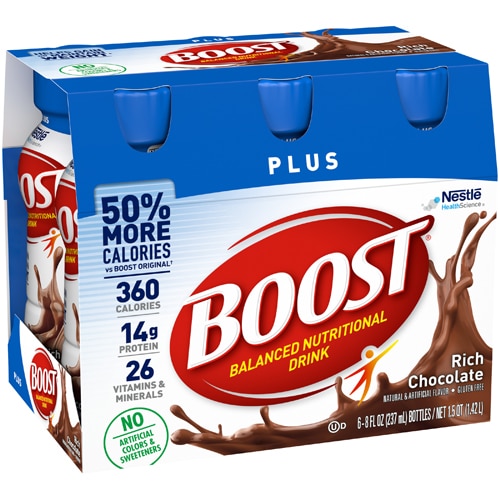 BOOST Plus Nutritional Drink Protein Shakes Rich Chocolate
