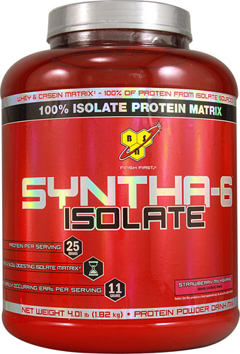 BSN Syntha-6 Isolate Whey Protein Powder Strawberry Milkshake