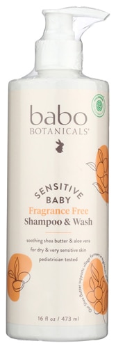 Babo Botanicals Shampoo & Wash Sensitive Baby Fragrance-Free