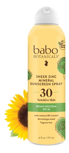 Babo Botanicals Sheer Zinc Sunscreen Sensitive Skin SPF 30 Fragrance Free