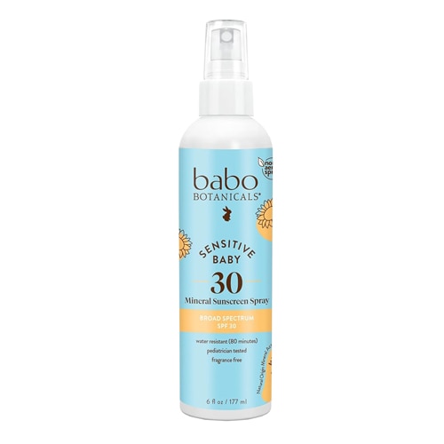 Babo Botanicals Sunscreen Spray Mineral SPF 30 Sensitive Baby Fragrance Free