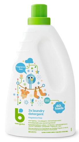 Babyganics 3X Laundry Detergent Fragrance Free 60 Loads