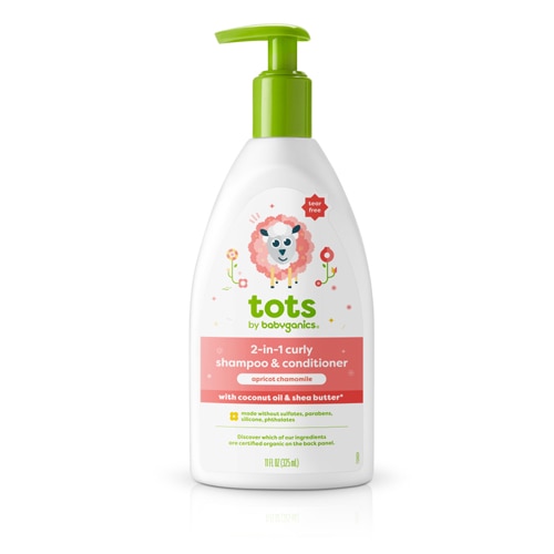 Babyganics Tots 2-in-1 Curly Hair Shampoo & Conditioner Apricot Chamomile