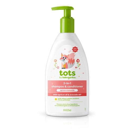 Babyganics Tots 2-in-1 Straight Hair Shampoo & Conditioner - Apricot Chamomile