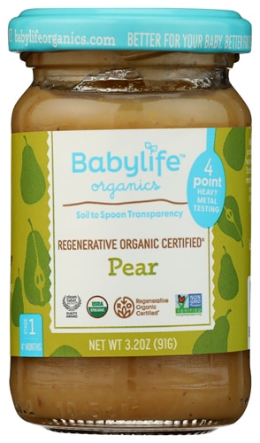 Babylife Organics Baby Food Stage 1 Jar Pear