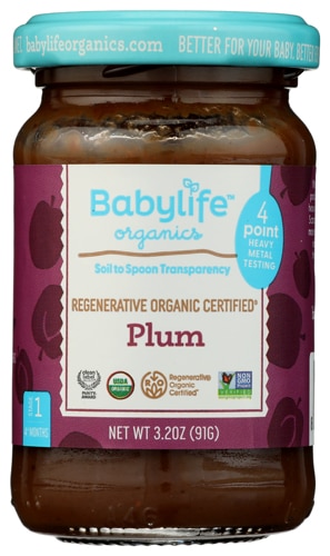 Babylife Organics Baby Food Stage 1 Jar Plum