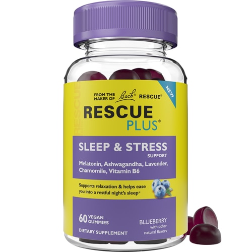 Bach Rescue Plus Sleep & Stress Support Gummies Blueberry