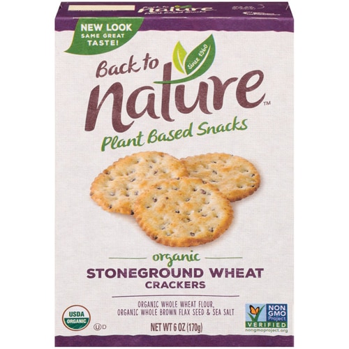 Back To Nature Organic Stoneground Wheat Crackers Plain