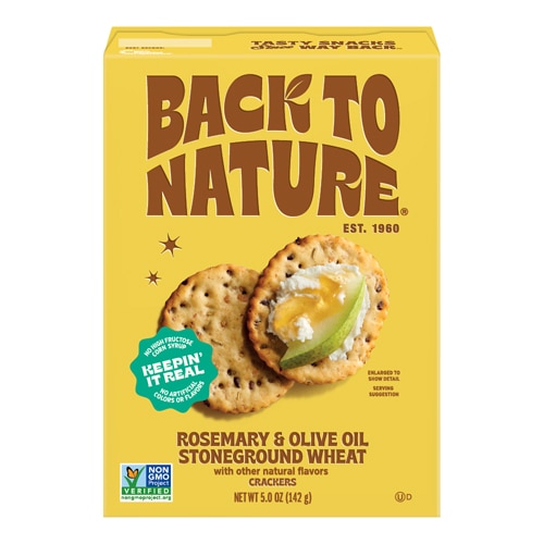Back To Nature Organic Stoneground Wheat Crackers Rosemary Olive Oil