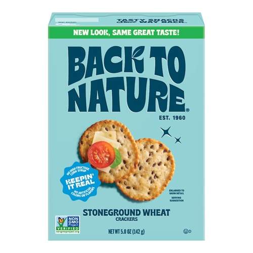 Back To Nature Stoneground Wheat Crackers Plain