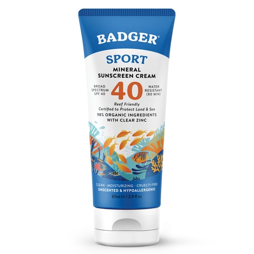 Badger Mineral Sunscreen Cream Sport SPF 40