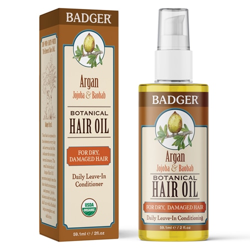 Badger Organic Argan Botanical Hair Oil - For Dry & Damaged Hair