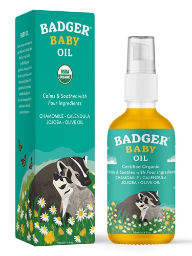 Badger Organic Baby Oil Chamomile Calendula Jojoba Olive Oil