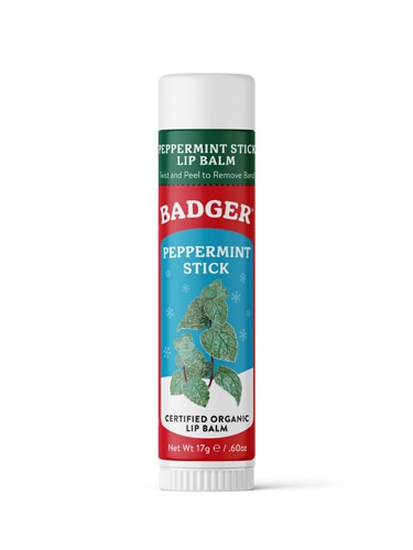 Badger Organic Holiday Lip Balm Peppermint Stick