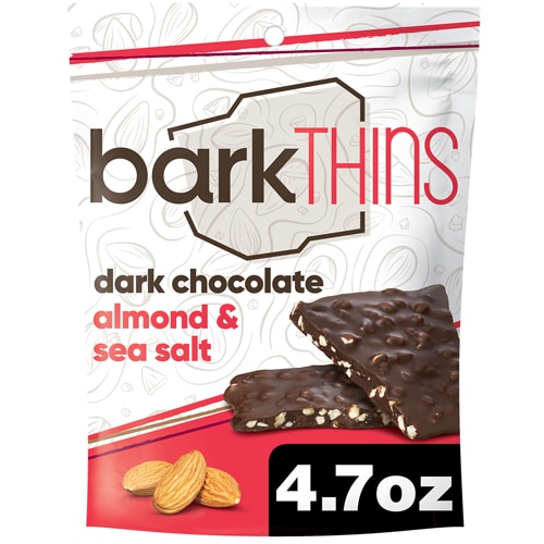 BarkTHINS Fair Trade Snacking Chocolate Dark Chocolate Almond with Sea Salt