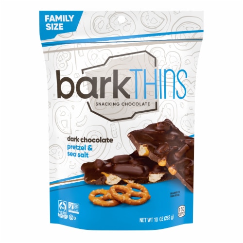 BarkTHINS Fair Trade Snacking Chocolate Dark Chocolate Pretzel & Sea Salt