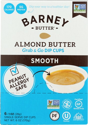 Barney Butter Non-GMO Almond Butter Smooth Grab & Go Dip Cups