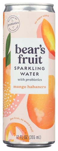 Bear's Fruit Sparkling Water with Probiotics Mango Habenero