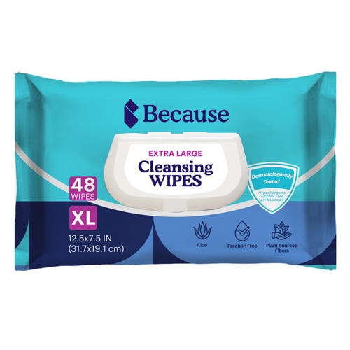 Because Extra Large Cleansing Wipes