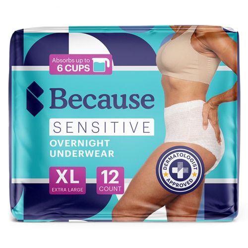 Because Overnight Bladder Control Underwear - 12 Pairs - X-Large