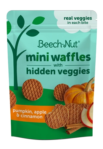 Beech-Nut Mini Waffles with Hidden Veggies 12+ Months Pumpkin Apple & Cinnamon