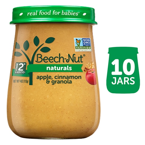 Beech-Nut Naturals Baby Food Puree 6+ Months Apple Cinnamon & Granola