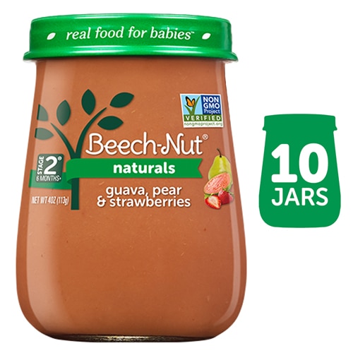 Beech-Nut Naturals Baby Food Puree 6+ Months Guava Pear & Strawberry