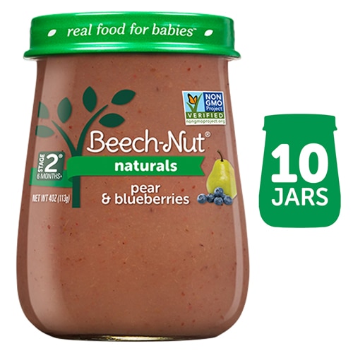 Beech-Nut Naturals Baby Food Puree 6+ Months Pear & Blueberries