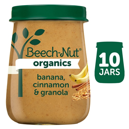 Beech-Nut Organics Baby Food Puree 6+ Months Banana Cinnamon & Granola