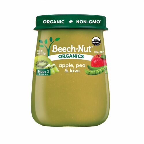 Beech-Nut Organics Baby Food Puree Jar 6+ Months Apple Pea Kiwi