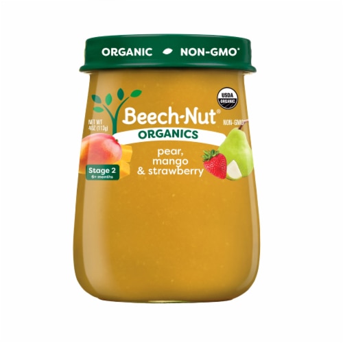 Beech-Nut Organics Baby Food Puree Jar 6+ Months Pear Mango Strawberry